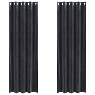 vidaXL Verdunkelungsvorhänge 2 pcs Dunkelgrau 140 x 260 cm Samt