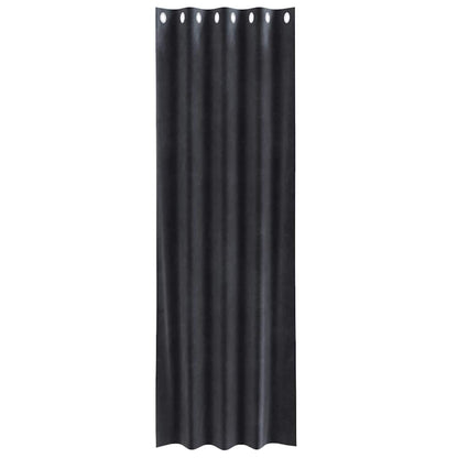 vidaXL Rideaux occultants 2 pcs Gris foncé 140 x 260 cm Velours