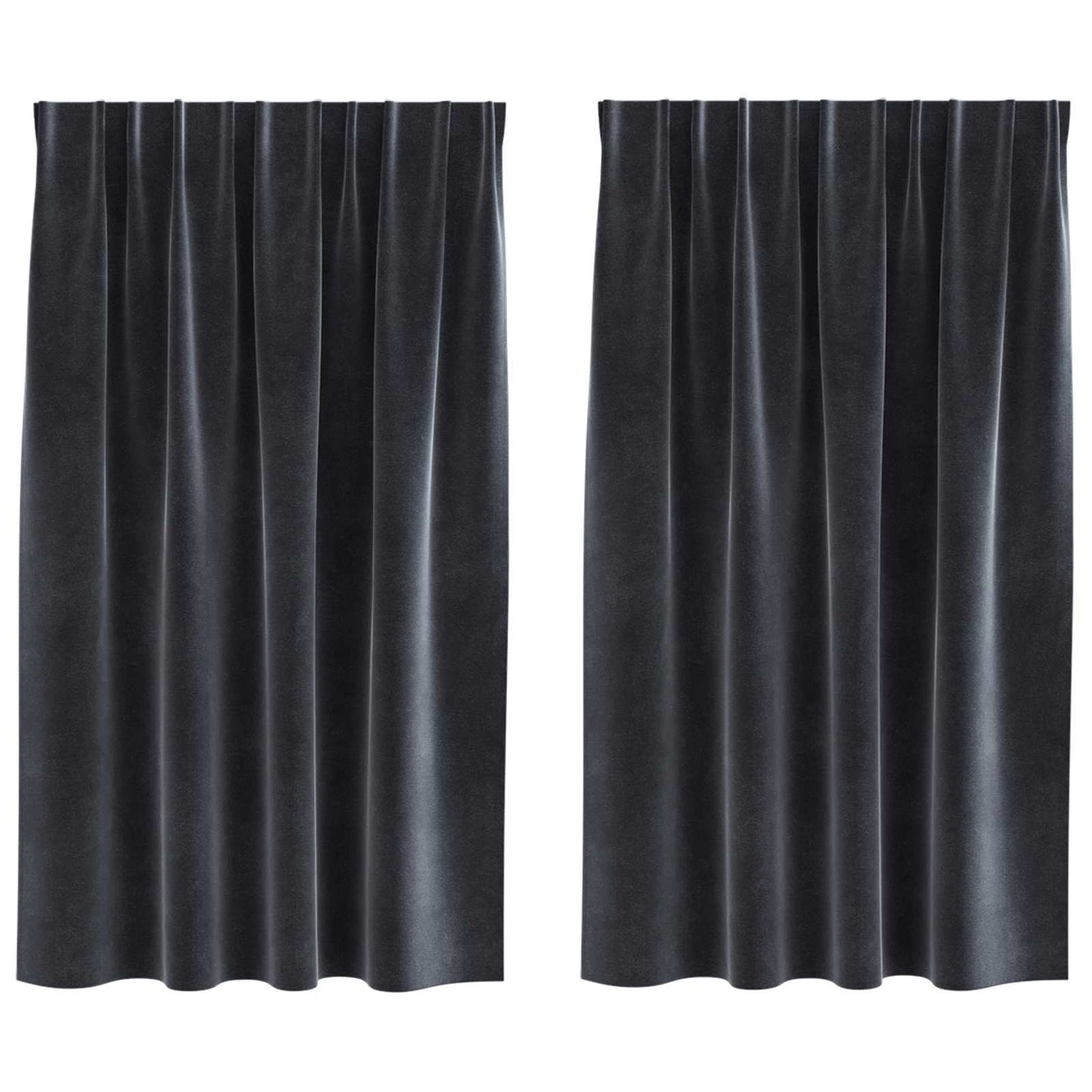 vidaXL Verdunkelungsvorhänge 2 pcs Dunkelgrau 140 x 140 cm Samt