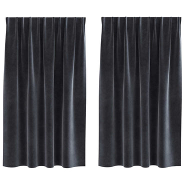 vidaXL Verdunkelungsvorhänge 2 pcs Dunkelgrau 140 x 140 cm Samt