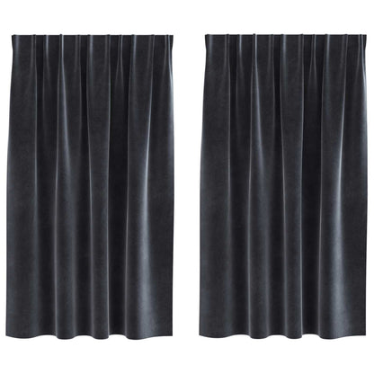 vidaXL Verdunkelungsvorhänge 2 pcs Dunkelgrau 140 x 140 cm Samt