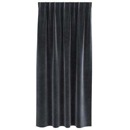 vidaXL Rideaux occultants 2 pcs Gris foncé 140 x 175 cm Velours