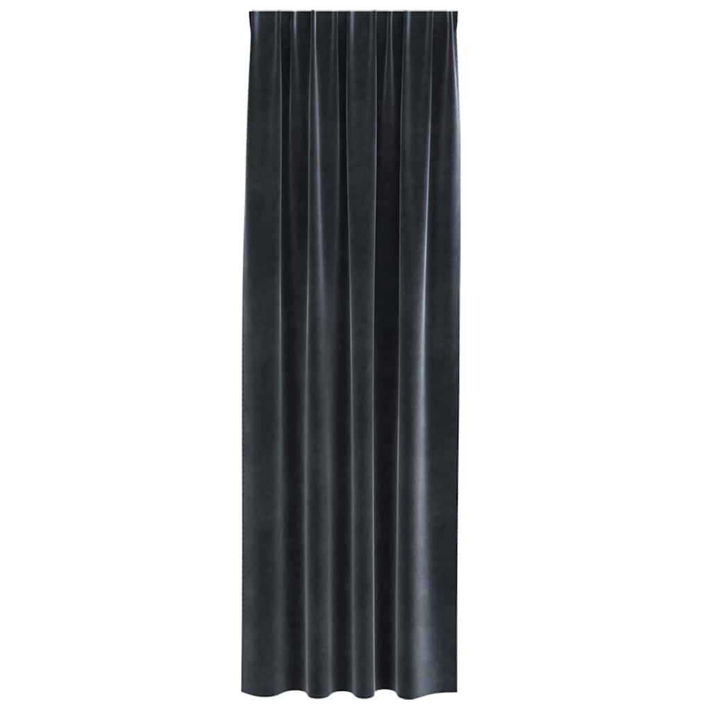 vidaXL Rideaux occultants 2 pcs Gris foncé 140 x 245 cm Velours