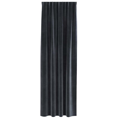 vidaXL Rideaux occultants 2 pcs Gris foncé 140 x 245 cm Velours