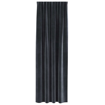 vidaXL Rideaux Occultants 2 pcs Gris Foncé 140 x 260 cm Velours