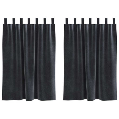 vidaXL Rideaux occultants 2 pcs Gris foncé 140 x 140 cm Velours