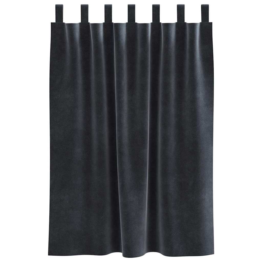vidaXL Rideaux occultants 2 pcs Gris foncé 140 x 140 cm Velours