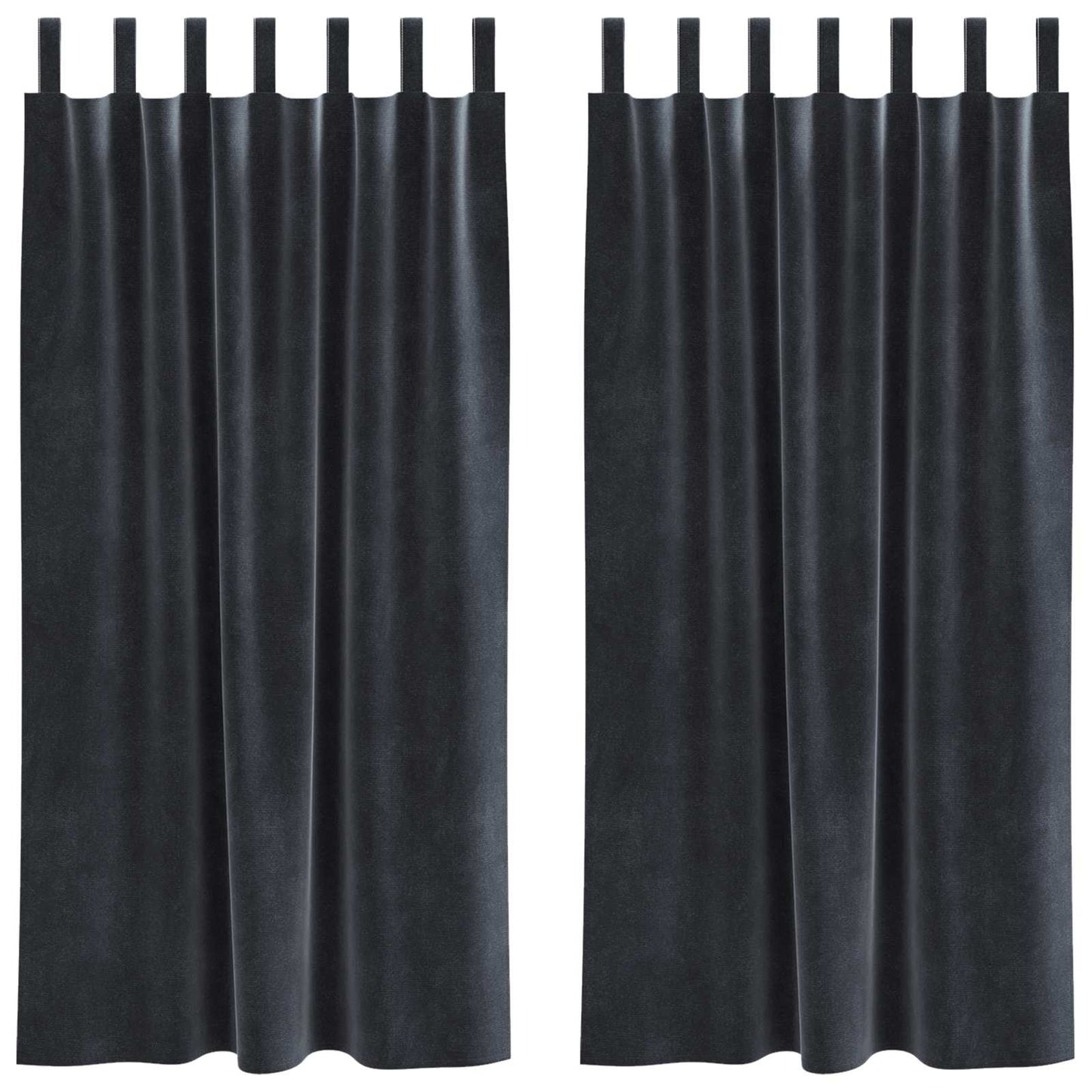Verdunkelungsvorhänge 2 pcs Dunkelgrau 140 x 175 cm Samt