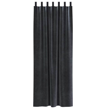vidaXL Rideaux occultants 2 pcs Gris foncé 140 x 225 cm Velours