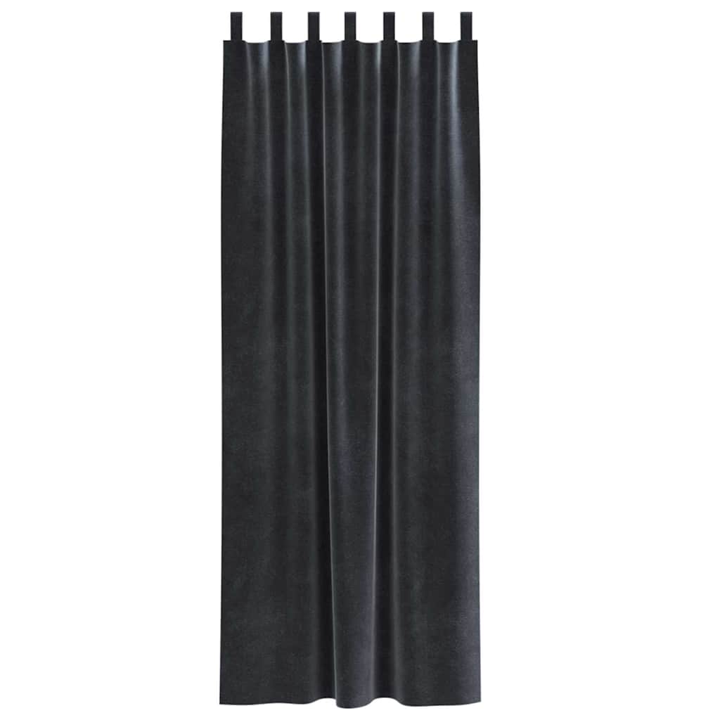 vidaXL Rideaux occultants 2 pcs Gris foncé 140 x 245 cm Velours