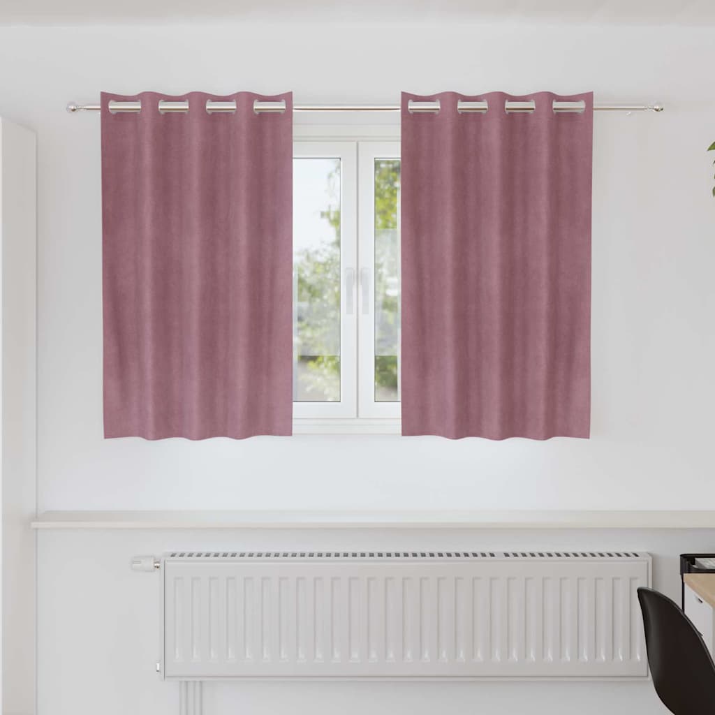 vidaXL Rideaux occultants 2 pcs Rose foncé 140 x 140 cm Velours