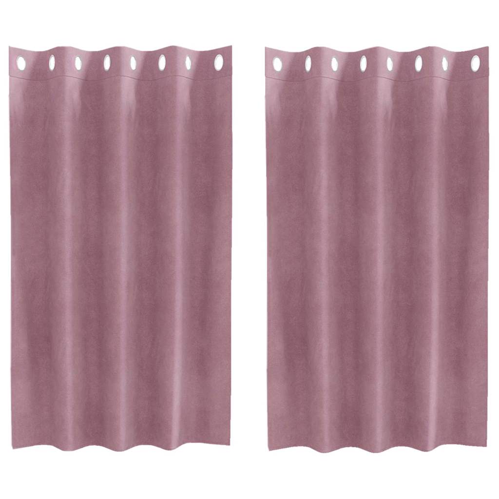 vidaXL Rideaux occultants 2 pcs Rose foncé 140 x 140 cm Velours