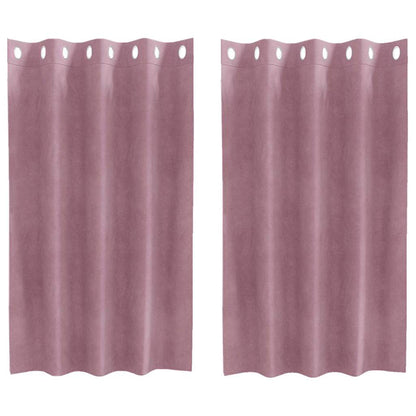 vidaXL Rideaux occultants 2 pcs Rose foncé 140 x 140 cm Velours