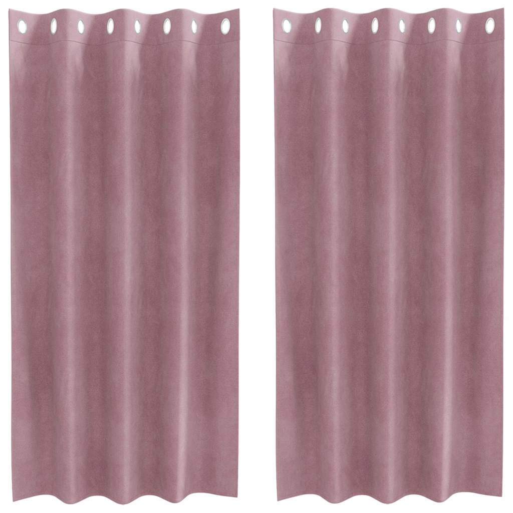 Verdunkelungsvorhänge 2 pcs Dunkelrosa 140 x 175 cm Samt