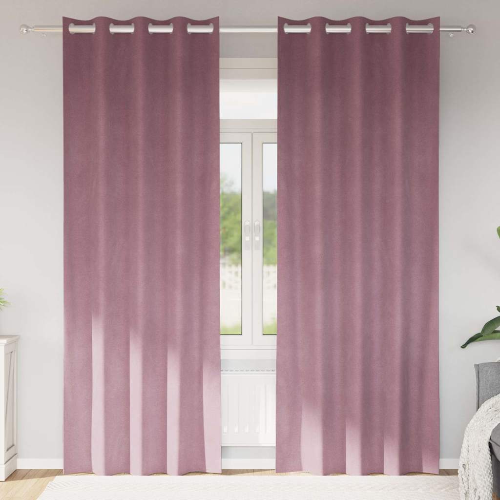 Verdunkelungsvorhänge 2 pcs Dunkelrosa 140 x 225 cm Samt