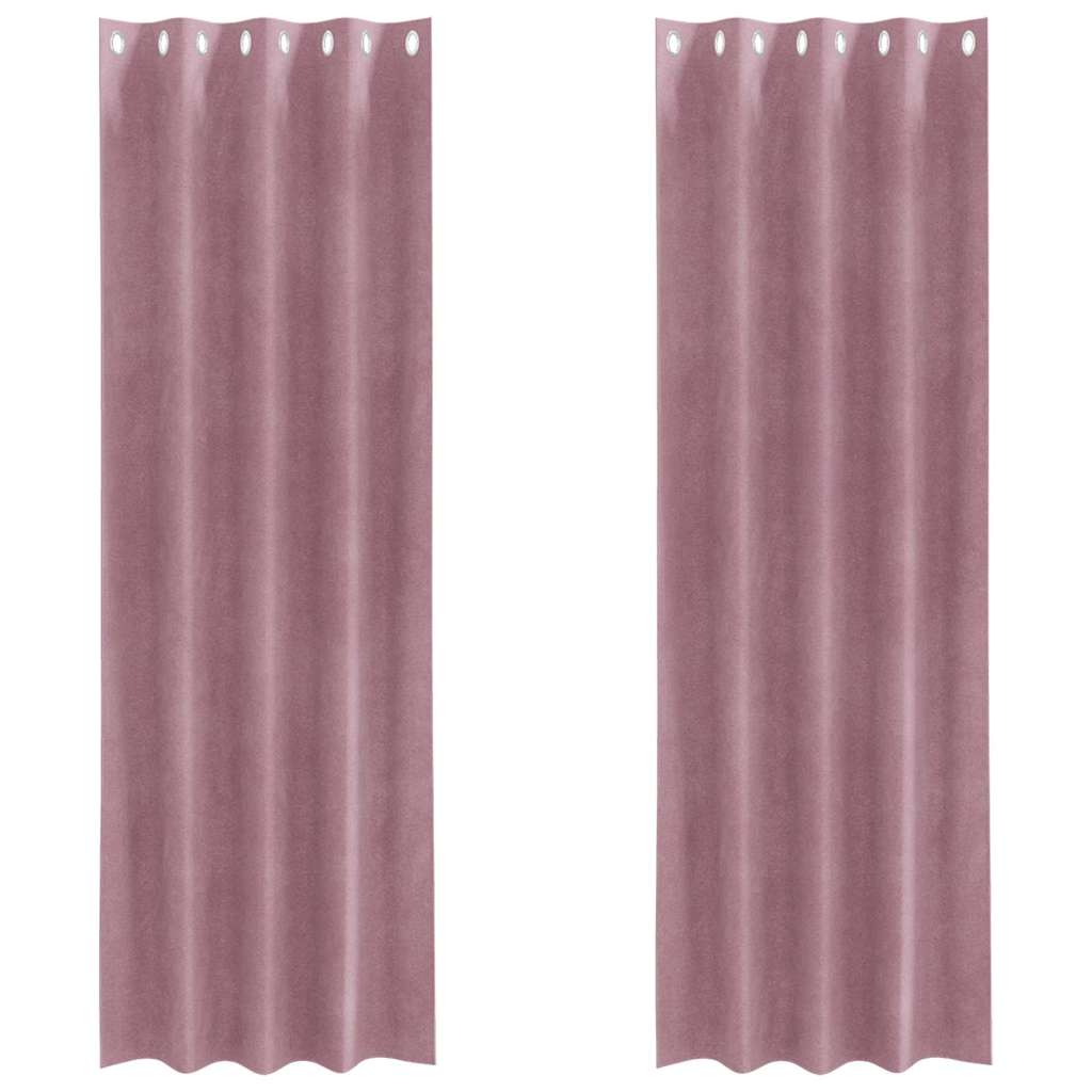 vidaXL Rideaux occultants 2 pcs Rose foncé 140 x 245 cm Velours