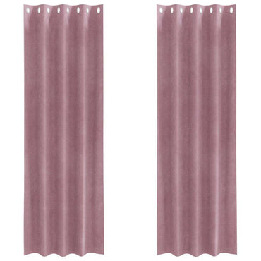 vidaXL Verdunkelungsvorhänge 2 pcs Dunkelrosa 140 x 245 cm Samt