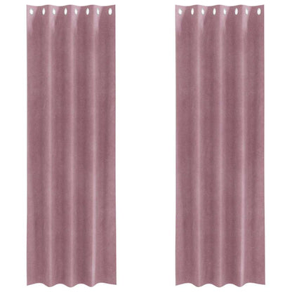 vidaXL Rideaux occultants 2 pcs Rose foncé 140 x 260 cm Velours