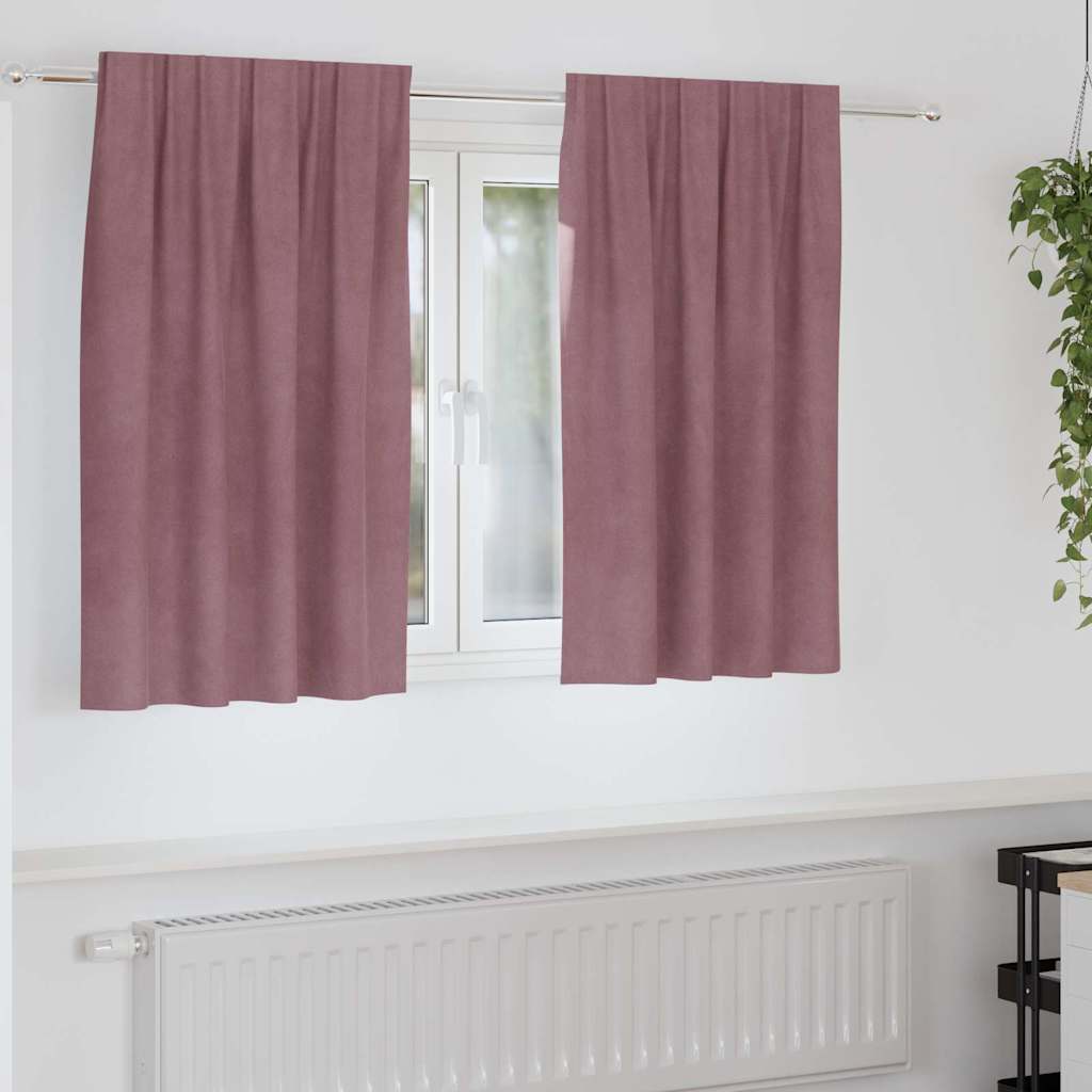Verdunkelungsvorhänge 2 pcs Dunkelrosa 140 x 140 cm Samt
