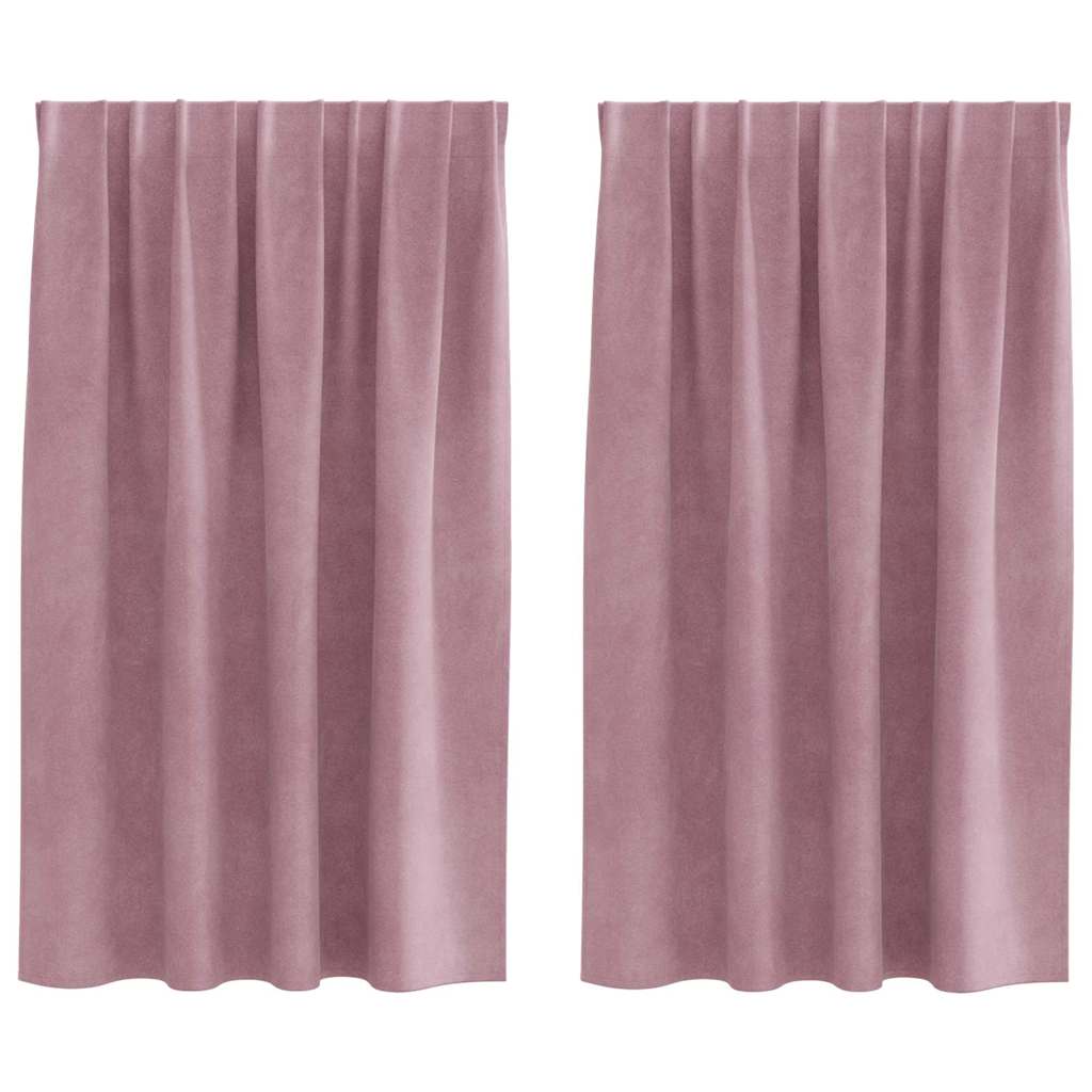 Verdunkelungsvorhänge 2 pcs Dunkelrosa 140 x 140 cm Samt