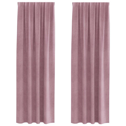 vidaXL Rideaux occultants 2 pcs Rose foncé 140 x 245 cm Velours