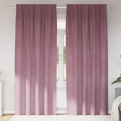 vidaXL Verdunkelungsvorhänge 2 pcs Dunkelrosa 140 x 260 cm Samt