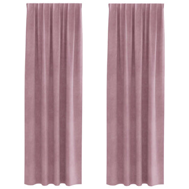 vidaXL Verdunkelungsvorhänge 2 pcs Dunkelrosa 140 x 260 cm Samt