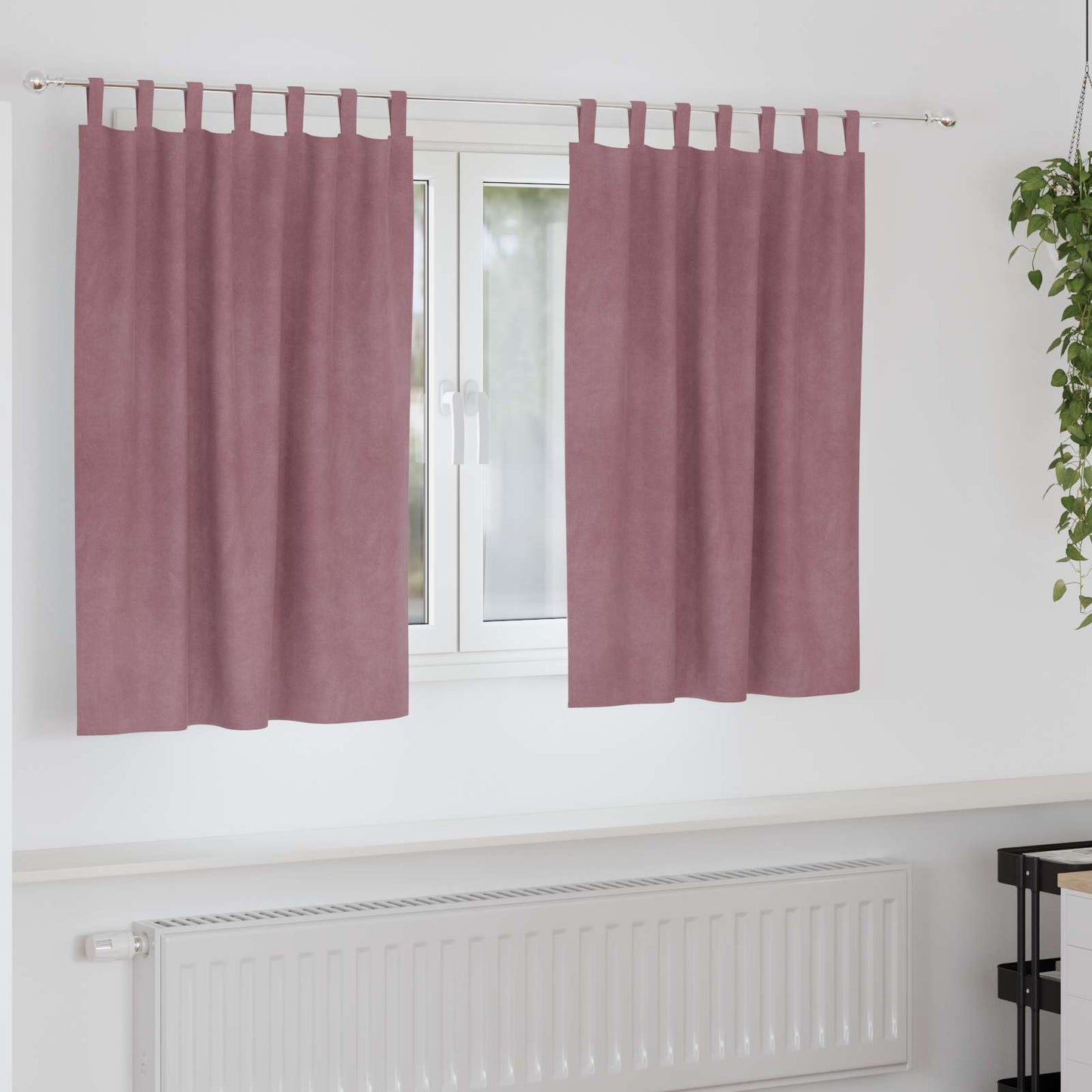 Verdunkelungsvorhänge 2 pcs Dunkelrosa 140 x 140 cm Samt