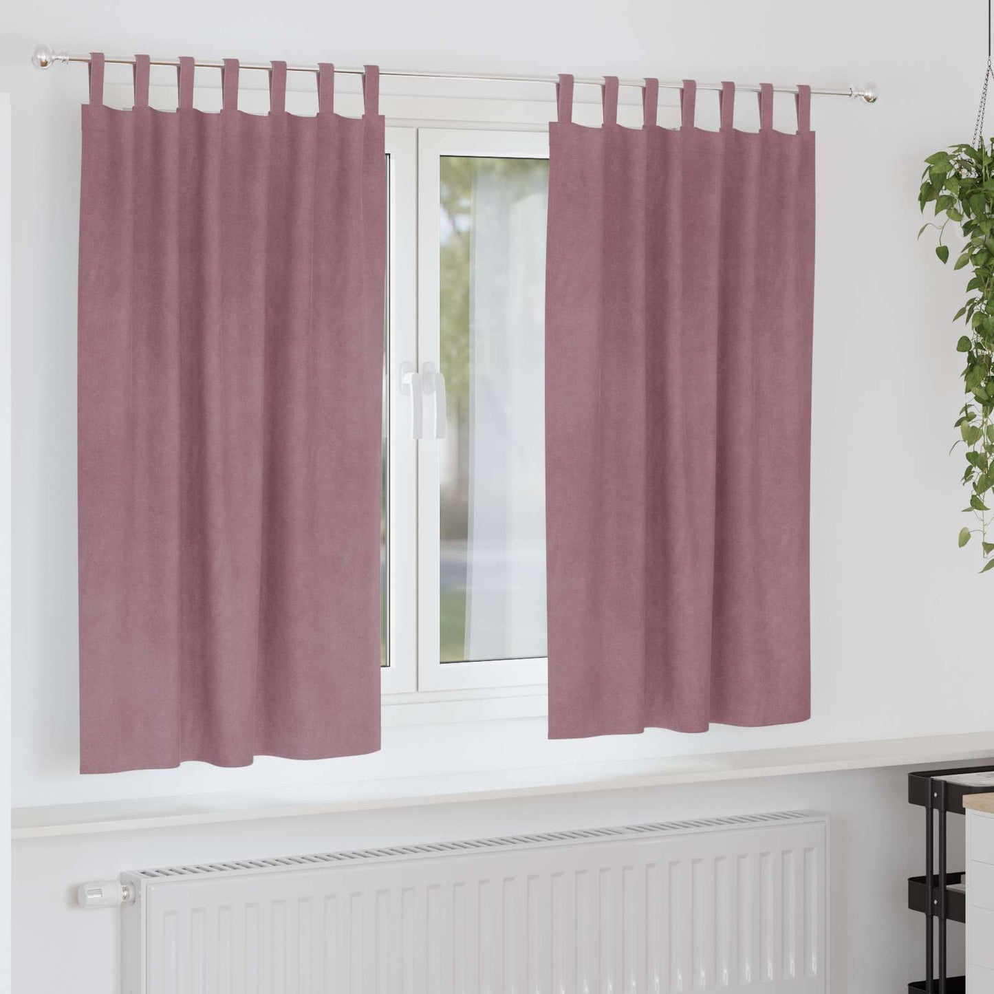 Verdunkelungsvorhänge 2 pcs Dunkelrosa 140 x 175 cm Samt