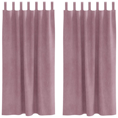 Verdunkelungsvorhänge 2 pcs Dunkelrosa 140 x 175 cm Samt