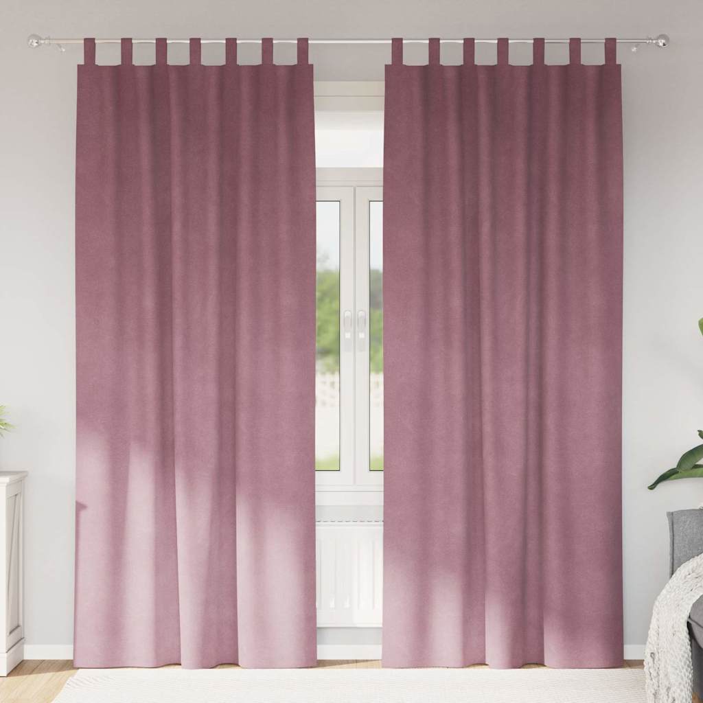 vidaXL Verdunkelungsvorhänge 2 pcs Dunkelrosa 140 x 245 cm Samt
