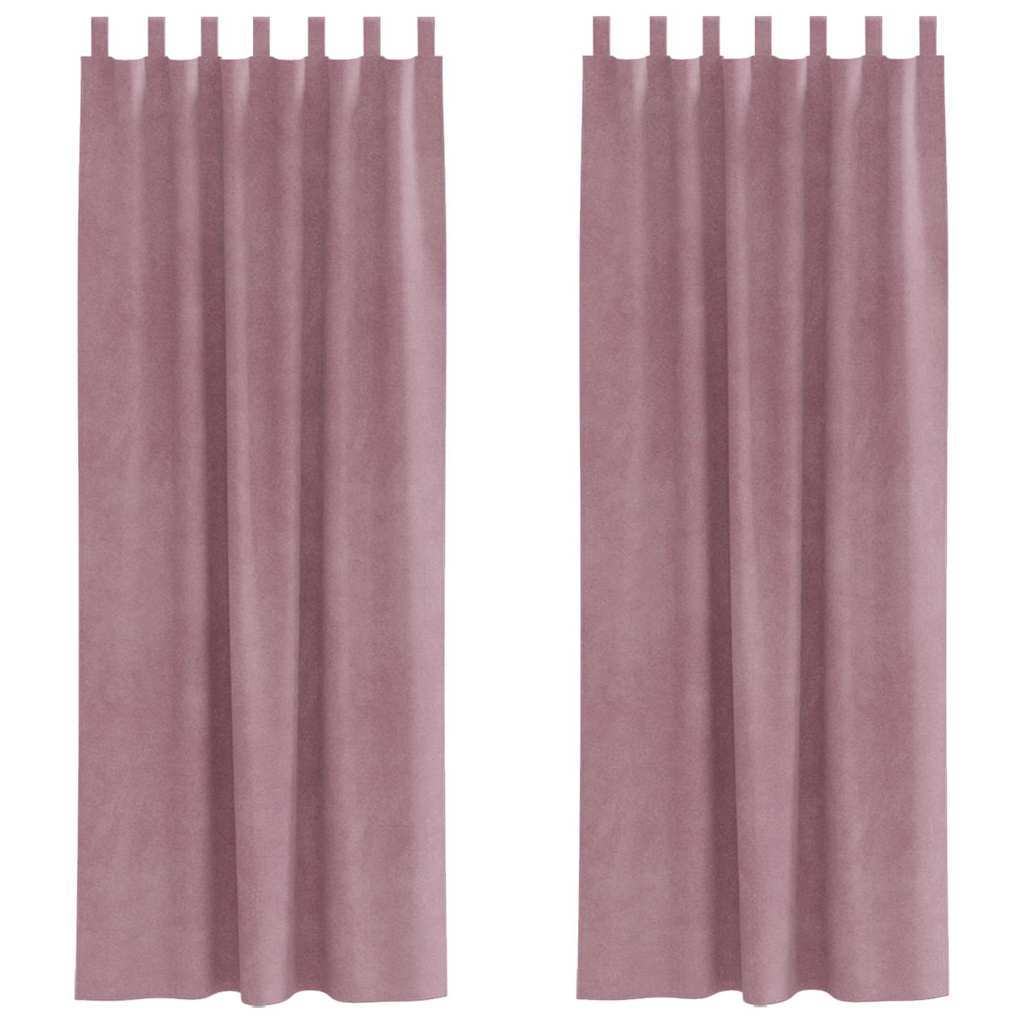 vidaXL Verdunkelungsvorhänge 2 pcs Dunkelrosa 140 x 245 cm Samt