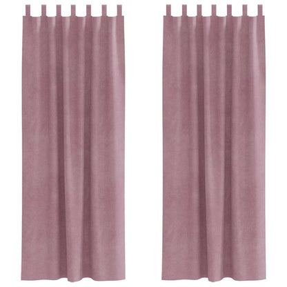 vidaXL Verdunkelungsvorhänge 2 pcs Dunkelrosa 140 x 245 cm Samt