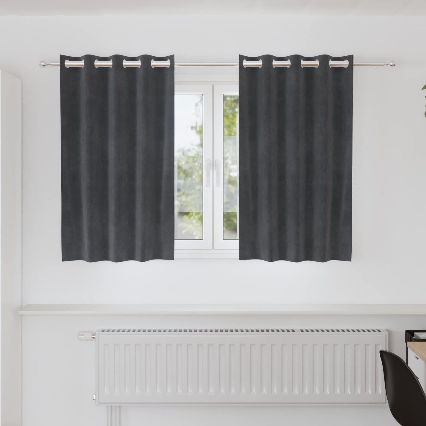 vidaXL Verdunkelungsvorhänge 2 pcs Hellgrau 140 x 140 cm Samt