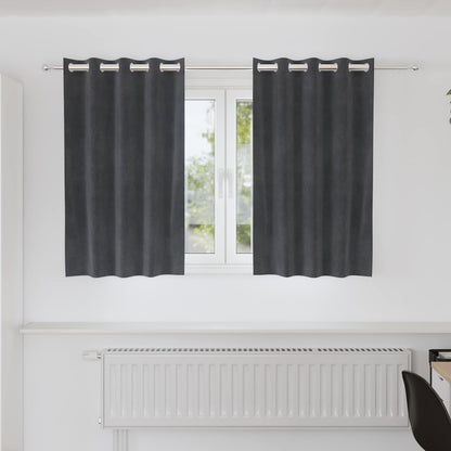 vidaXL Verdunkelungsvorhänge 2 pcs Hellgrau 140 x 140 cm Samt