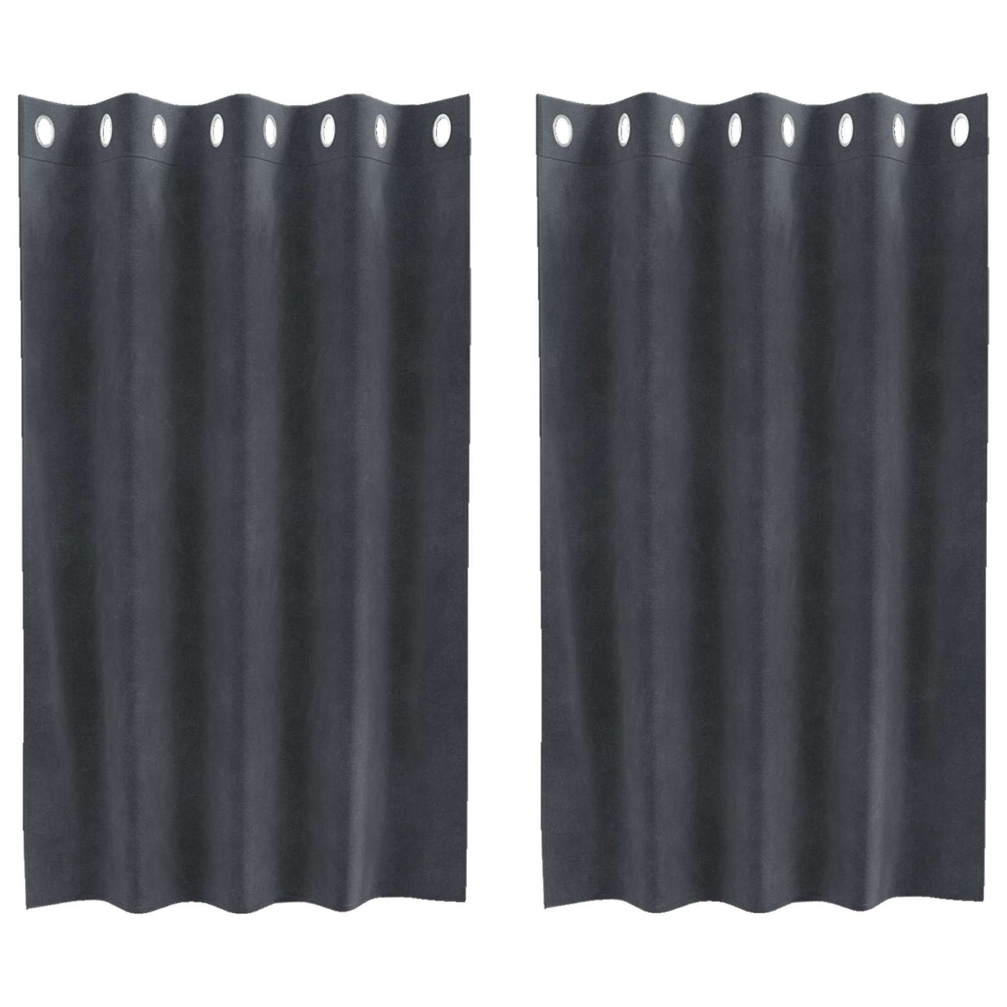 vidaXL Verdunkelungsvorhänge 2 pcs Hellgrau 140 x 140 cm Samt