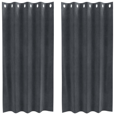 vidaXL Verdunkelungsvorhänge 2 pcs Hellgrau 140 x 175 cm Samt