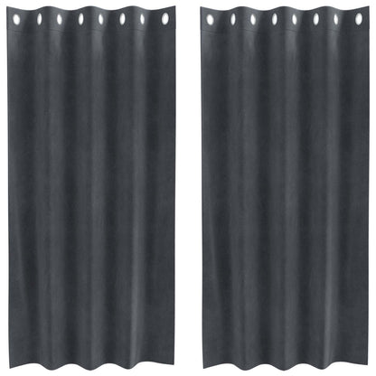 Verdunkelungsvorhänge 2 pcs Hellgrau 140 x 175 cm Samt