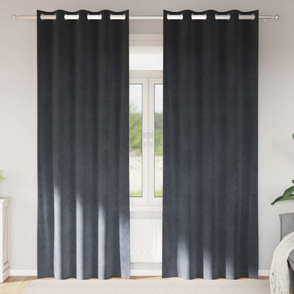 vidaXL Verdunkelungsvorhänge 2 pcs Hellgrau 140 x 225 cm Samt
