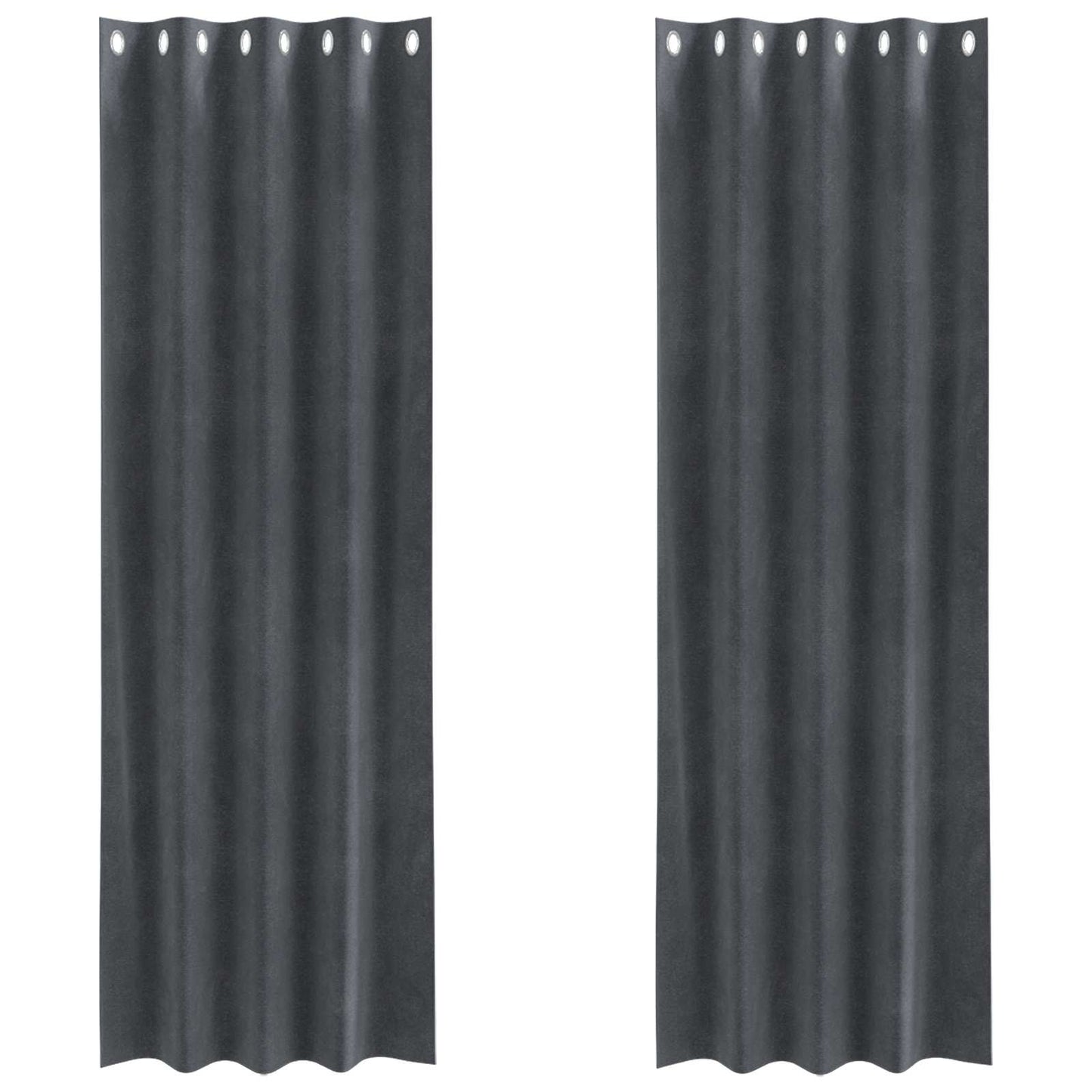 vidaXL Verdunkelungsvorhänge 2 pcs Hellgrau 140 x 245 cm Samt