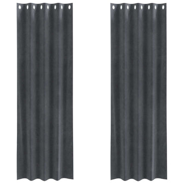 vidaXL Verdunkelungsvorhänge 2 pcs Hellgrau 140 x 245 cm Samt