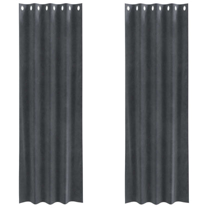 vidaXL Verdunkelungsvorhänge 2 pcs Hellgrau 140 x 245 cm Samt