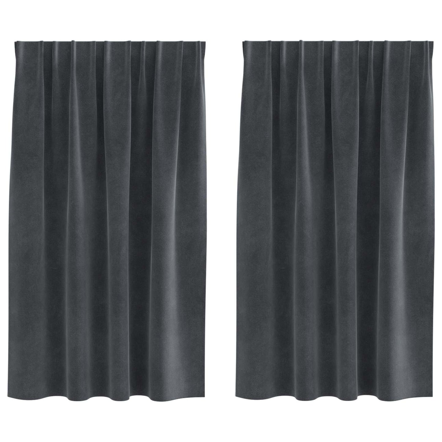 Verdunkelungsvorhänge 2 pcs Hellgrau 140 x 140 cm Samt