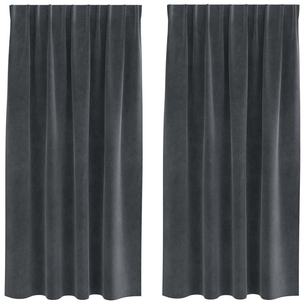Verdunkelungsvorhänge 2 pcs Hellgrau 140 x 175 cm Samt