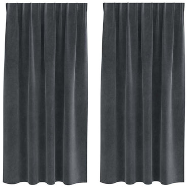 vidaXL Verdunkelungsvorhänge 2 pcs Hellgrau 140 x 175 cm Samt