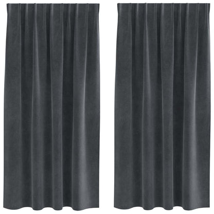 Verdunkelungsvorhänge 2 pcs Hellgrau 140 x 175 cm Samt