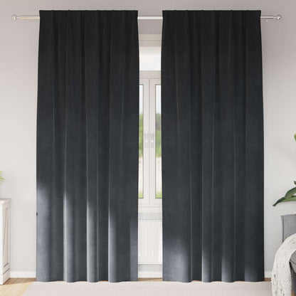 vidaXL Verdunkelungsvorhänge 2 pcs Hellgrau 140 x 260 cm Samt