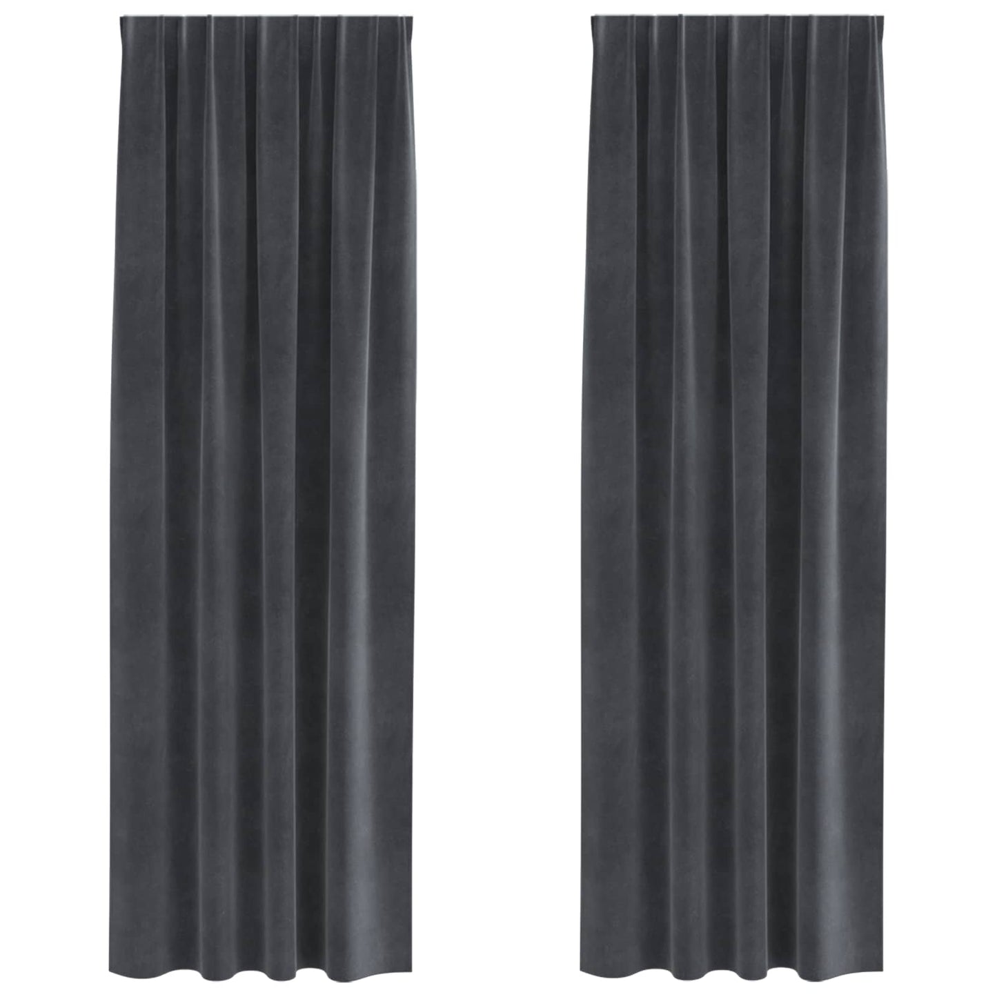 vidaXL Verdunkelungsvorhänge 2 pcs Hellgrau 140 x 260 cm Samt