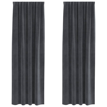 vidaXL Verdunkelungsvorhänge 2 pcs Hellgrau 140 x 260 cm Samt