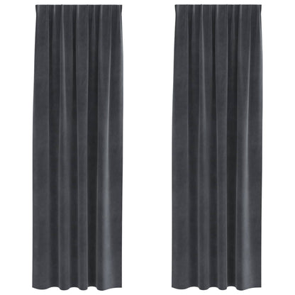 vidaXL Verdunkelungsvorhänge 2 pcs Hellgrau 140 x 260 cm Samt